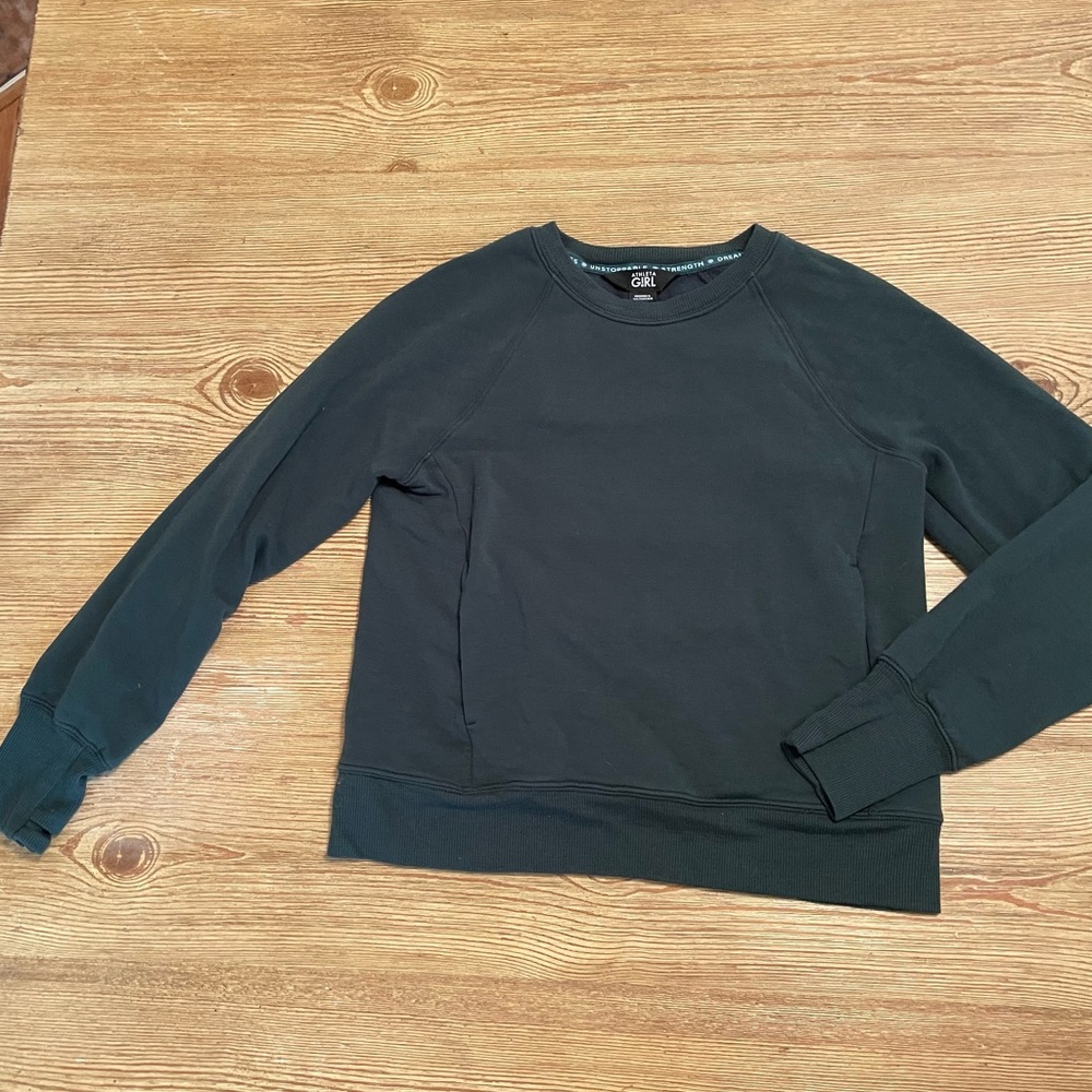 Athlete Girl Dark Green Pullover Sweatshirt